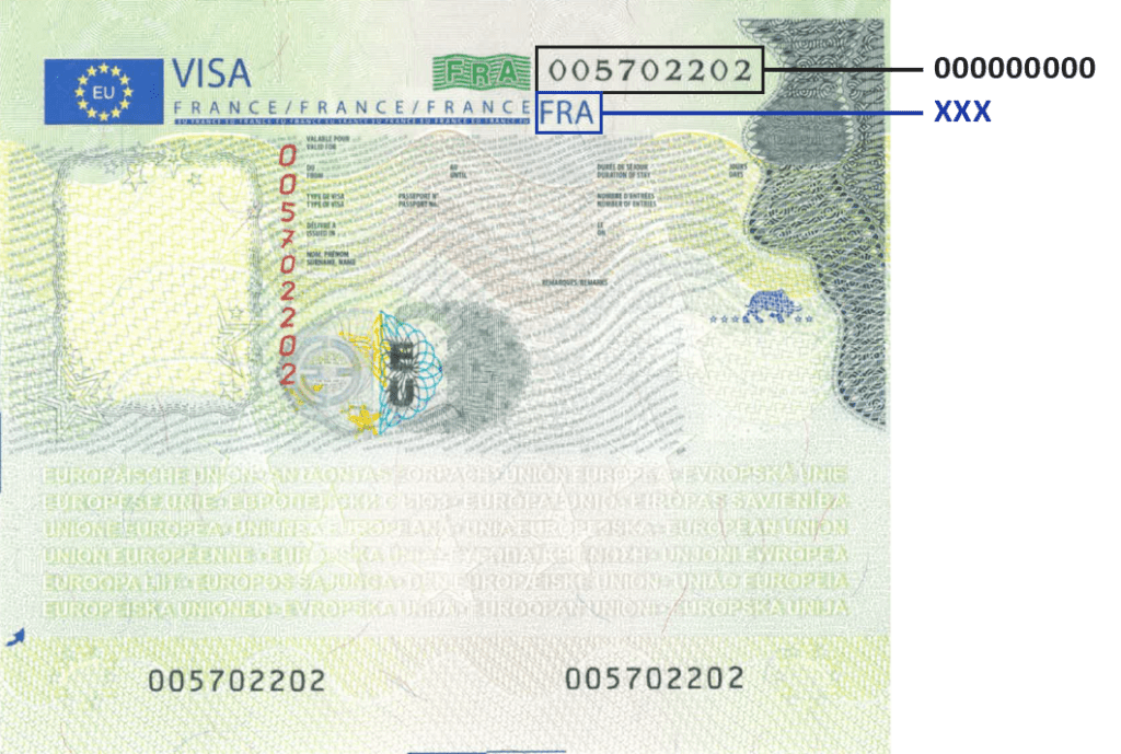 France Rio Code Number Sample Numero De Visa France – Comment lire une vignette visa – WZZSJG