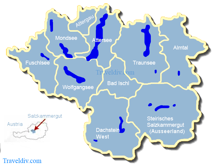 منطقة بحيرات سالزكامرغوت Salzkammergut في النمسا .