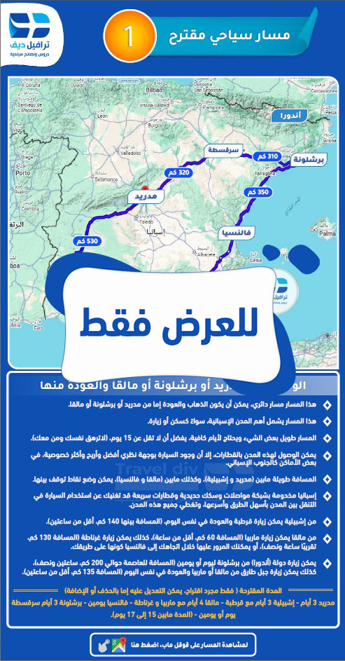دليل إسبانيا السياحي – أماكن سياحية، إحداثيات، خرائط، فنادق وشقق مختارة
